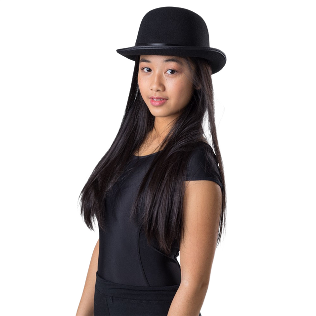 Kids Black Derby Bowler Hat
