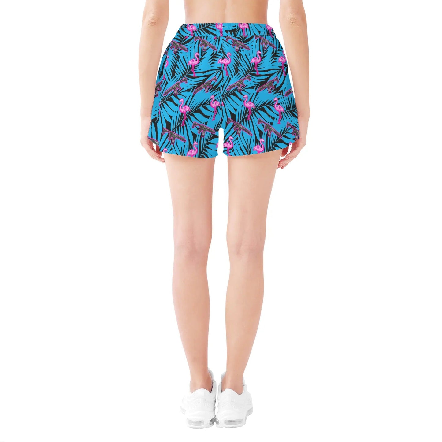 Frontline Flamingo Dark Womens Casual Beach Shorts