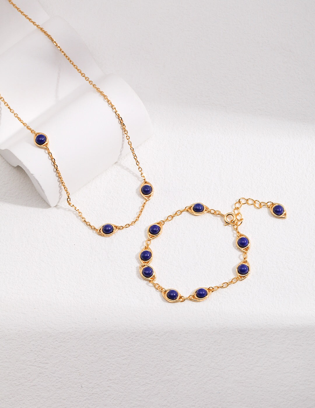 Lapis lazuli / Tigers Eye Stone Adjustable Bracelet-2