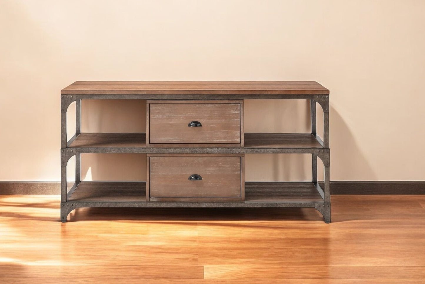 60" Enclosed and Open Storage TV Stand-0