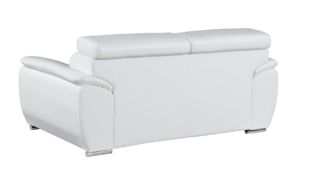 Two Piece Indoor White Genuine Leather Five Person Seating Set-1