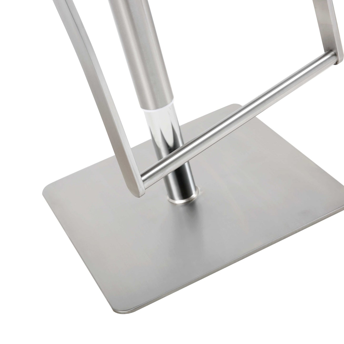 21 " White And Silver Stainless Steel Bar Chair-8