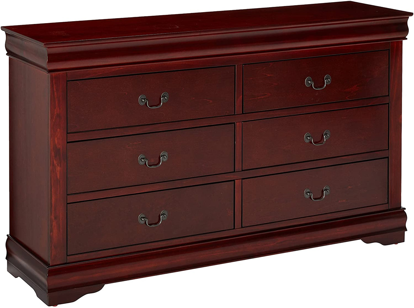 57" Brown Solid Wood Double Dresser-4