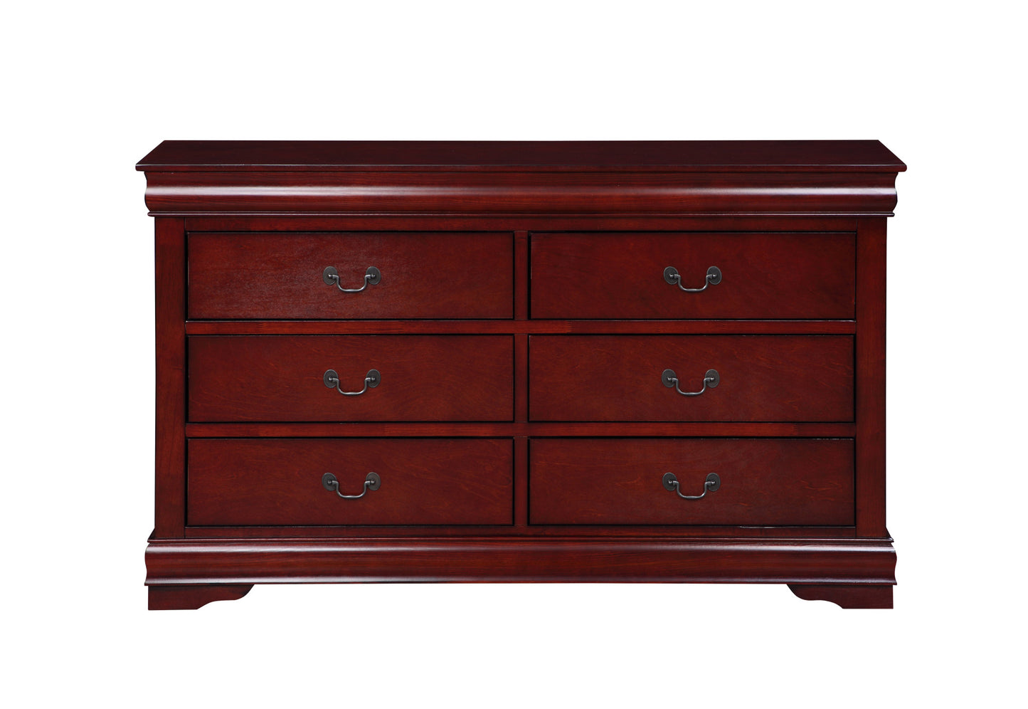 57" Brown Solid Wood Double Dresser-2