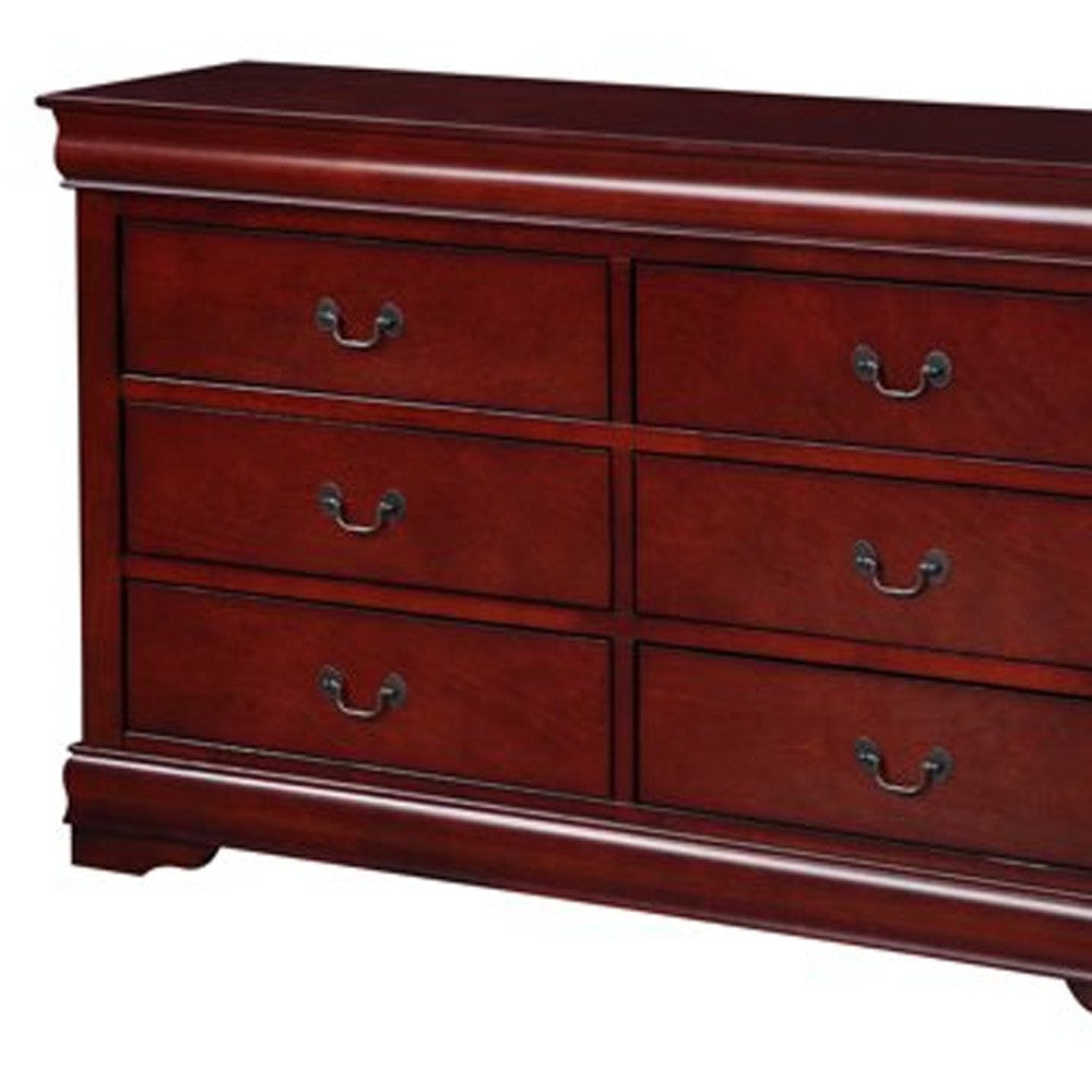 57" Brown Solid Wood Double Dresser-6