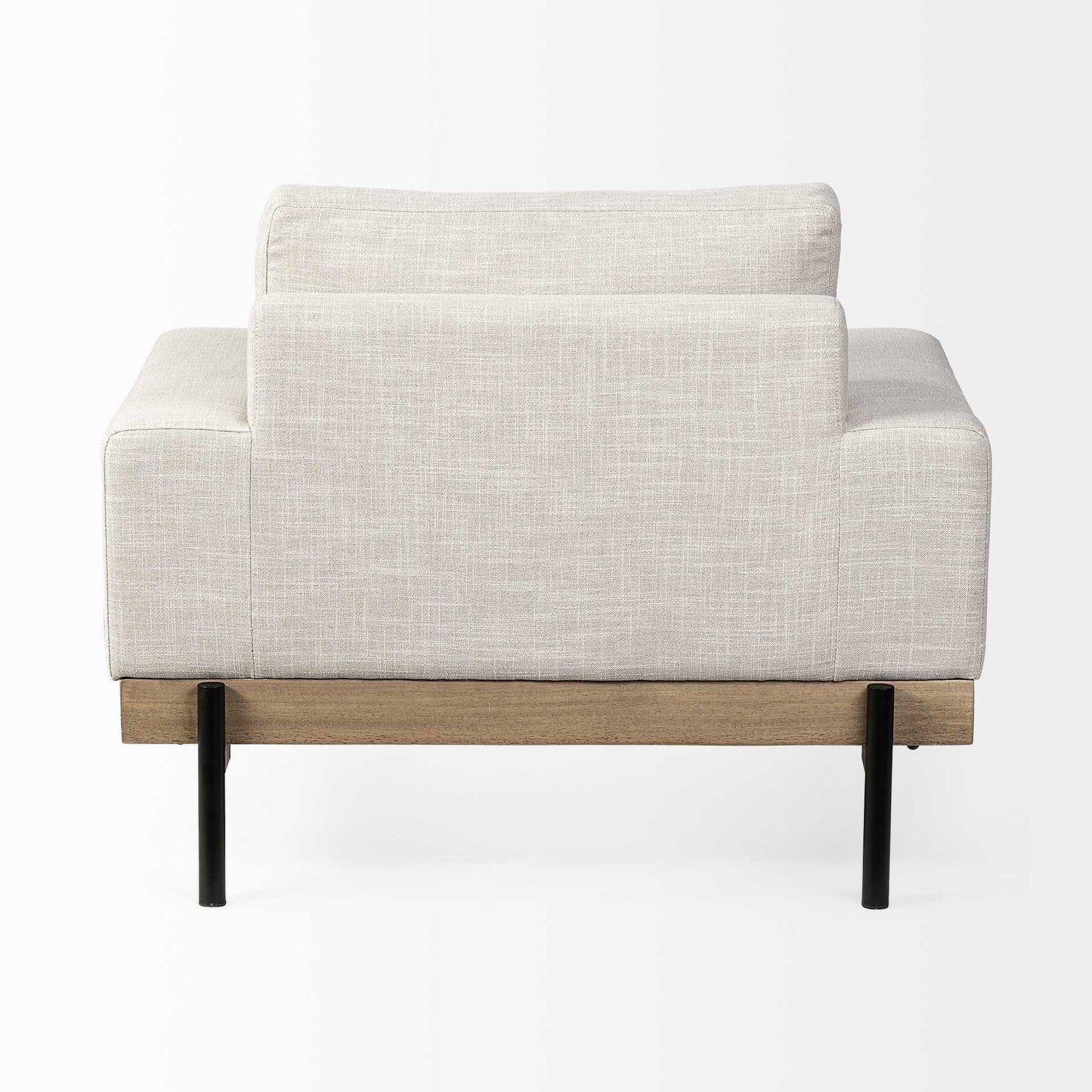 41" Cream and Black Fabric Arm Chair-2