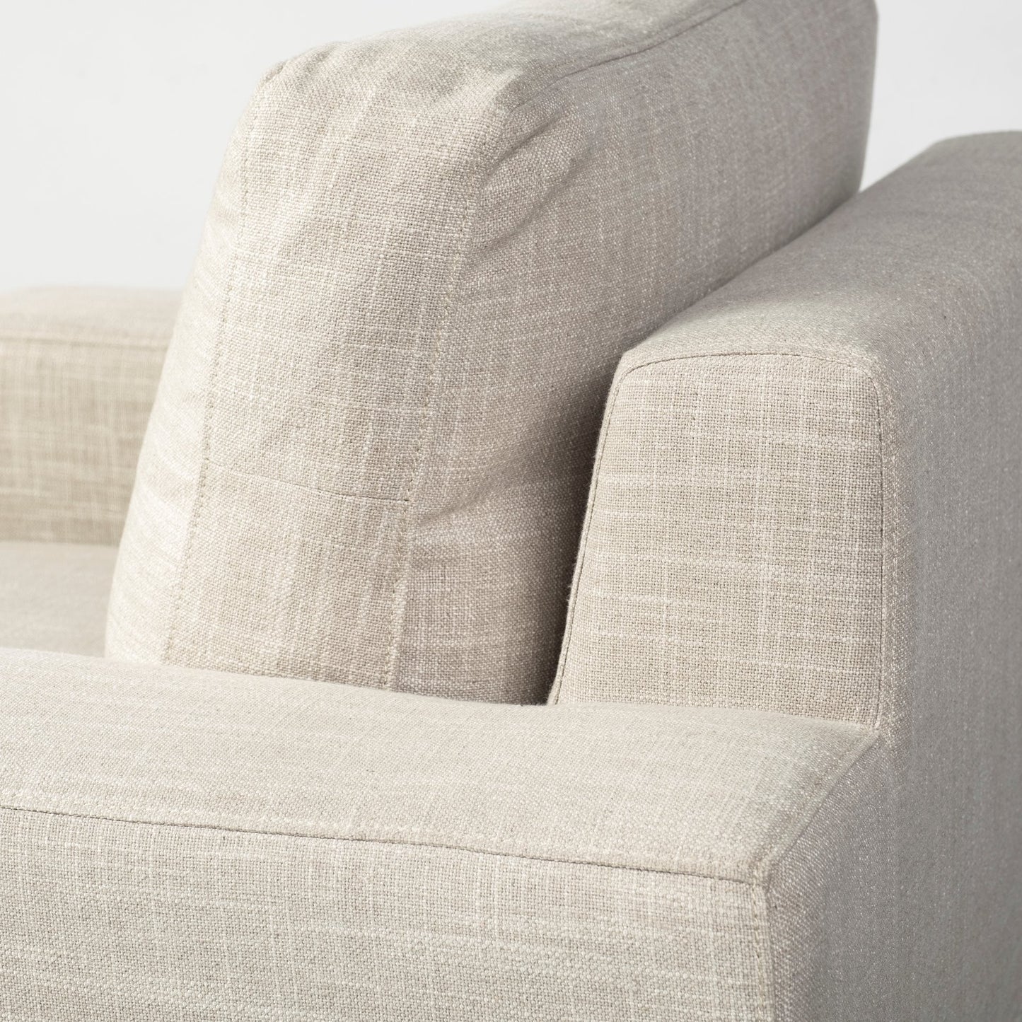 41" Cream and Black Fabric Arm Chair-5