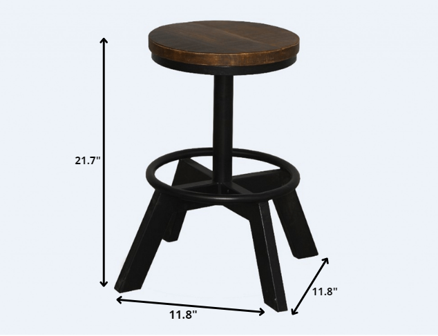 22" Brown And Black Iron Backless Bar Chair-7