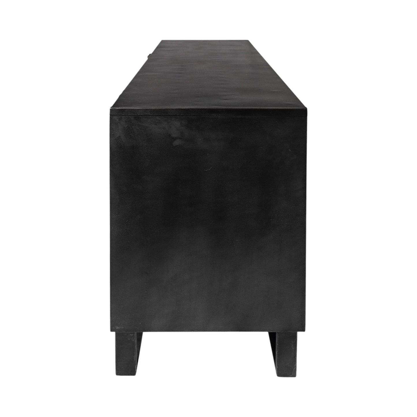 82" Brown and Black Solid Wood Three Drawer Sideboard with Two Doors-6