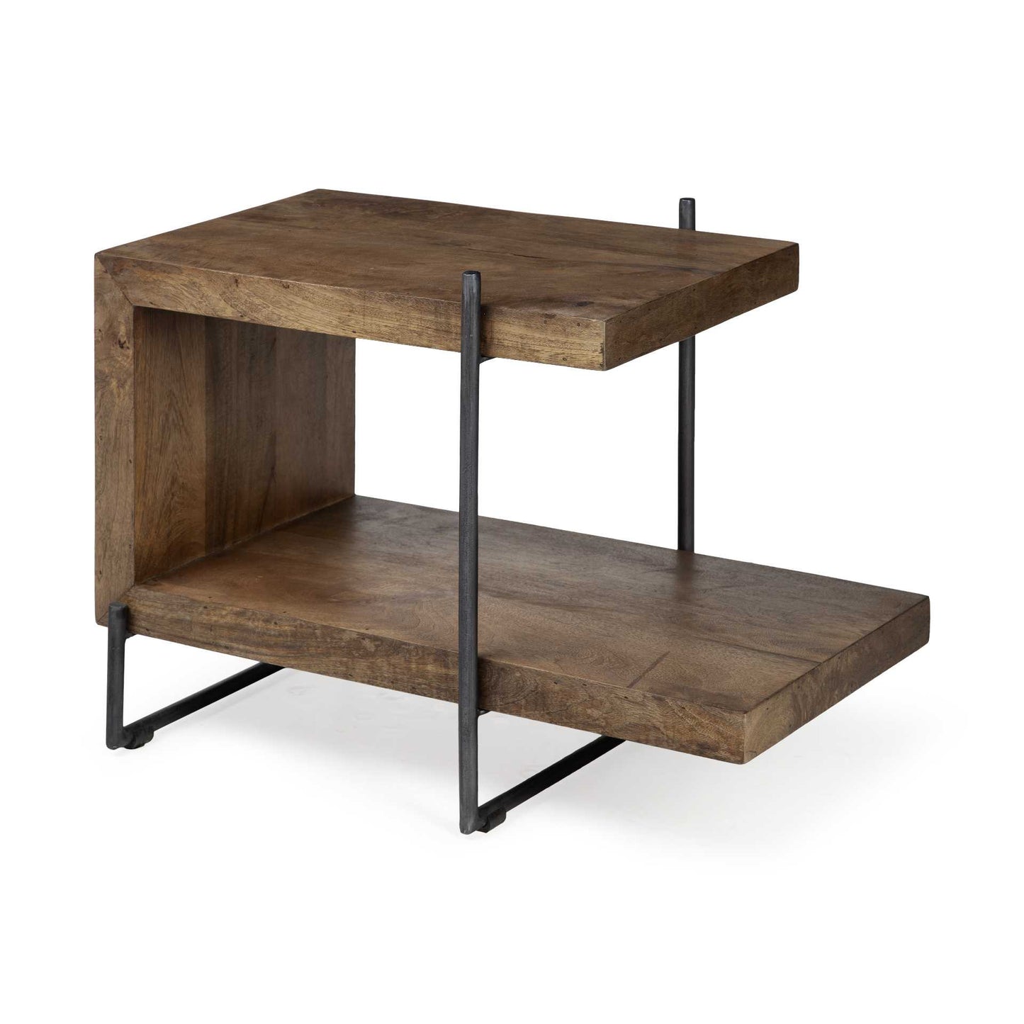 22" Brown Solid Wood Square End Table-0