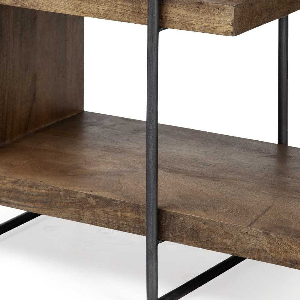 22" Brown Solid Wood Square End Table-6
