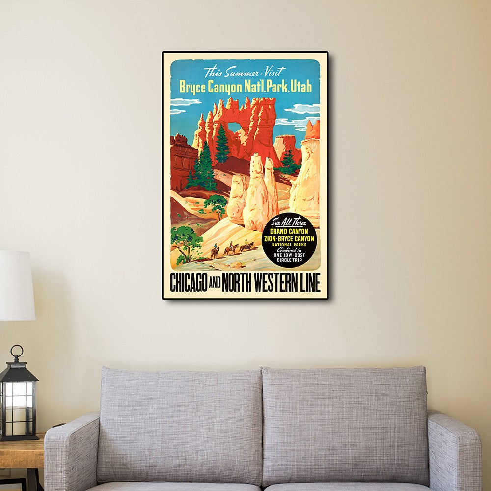 12" X 18" Vintage 1950S Bryce Canyon National Park Wall Art-6