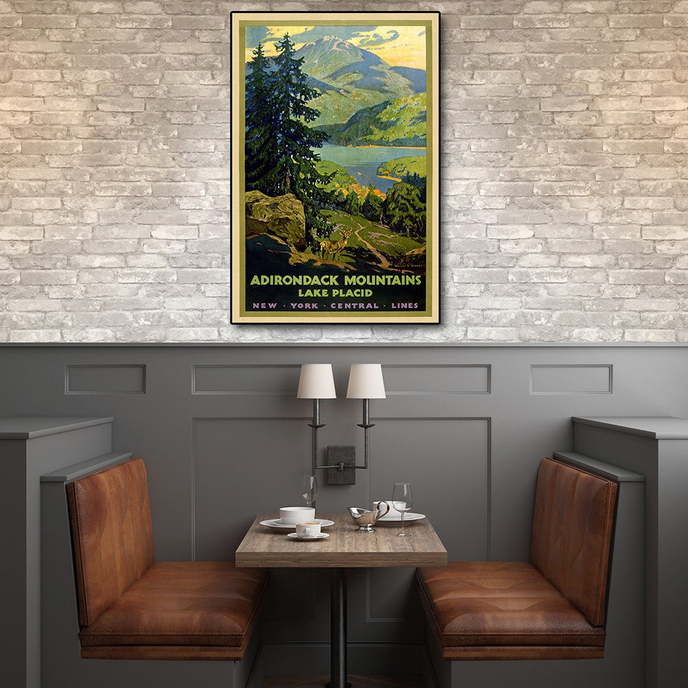 12" X 18" Vintage 1920S Adirondack Mountains Wall Art-5