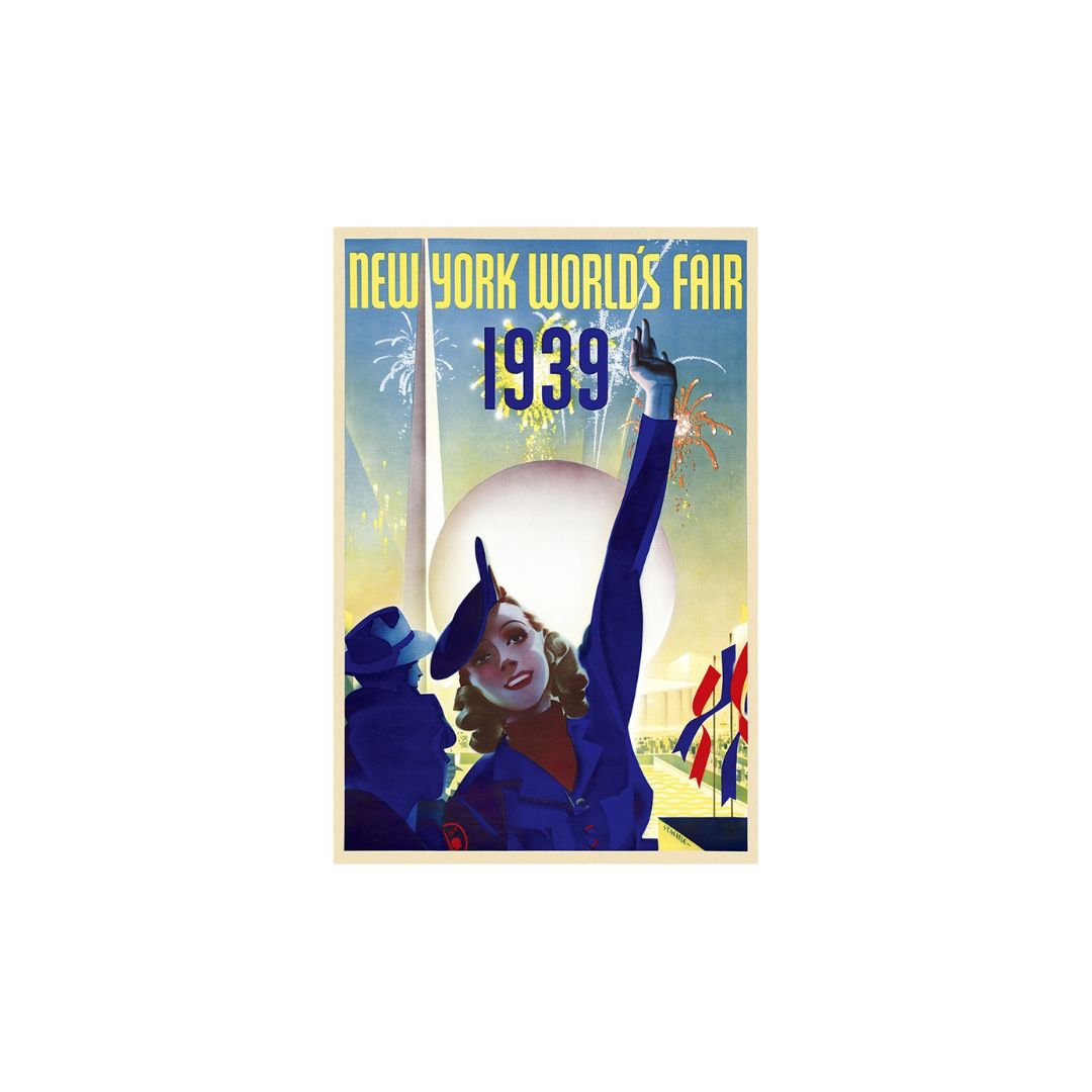 New York 1939 World's Fair Vintage Travel Unframed Print Wall Art-1