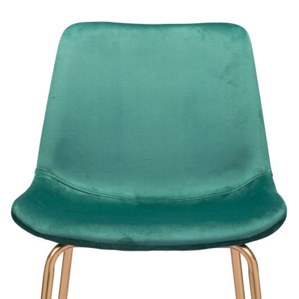 31" Green And Copper Steel Low Back Bar Height Bar Chair-6