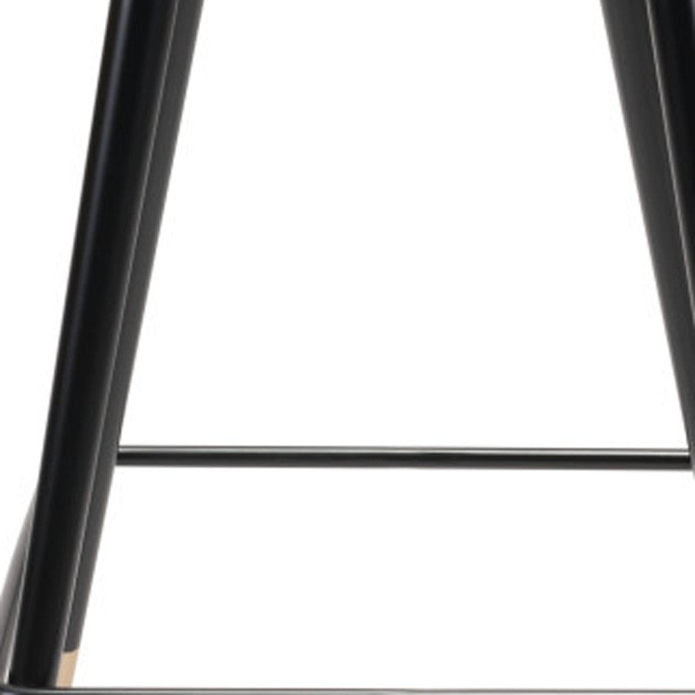 26" Gray And Black Steel Low Back Counter Height Bar Chair-5