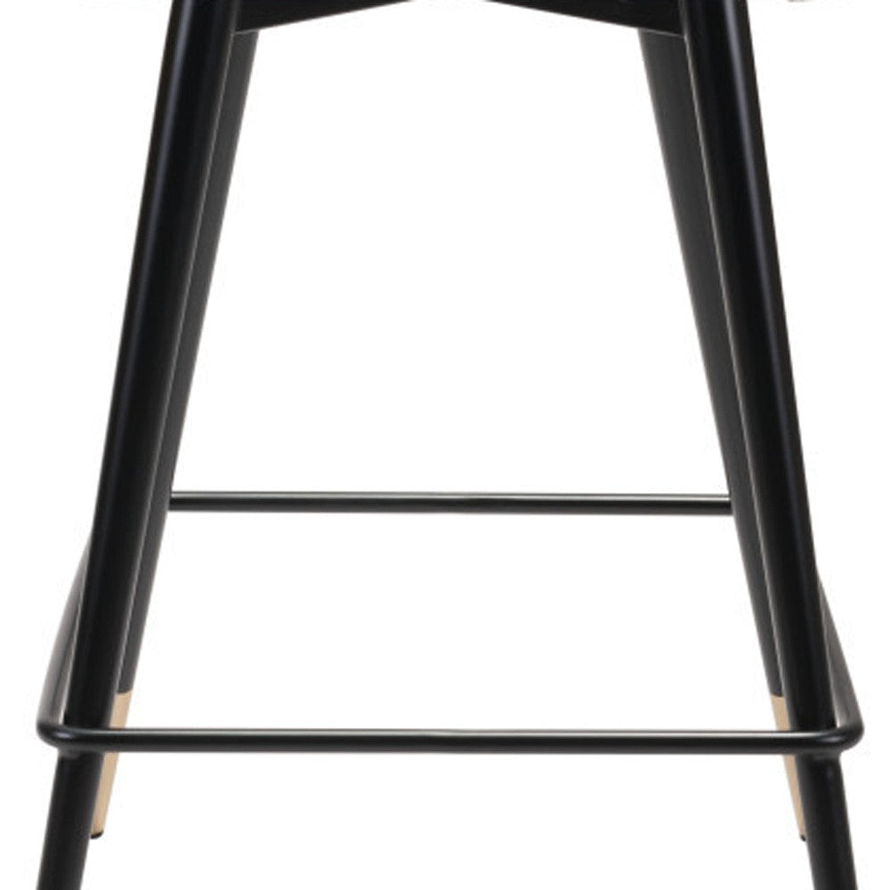26" Gray And Black Steel Low Back Counter Height Bar Chair-6