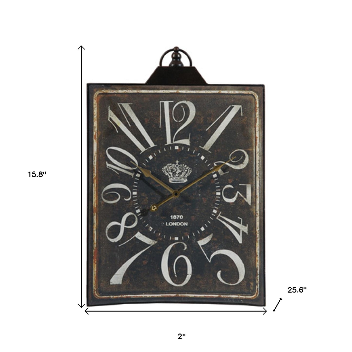 Vintage Style Black and White Iron Wall Clock-3