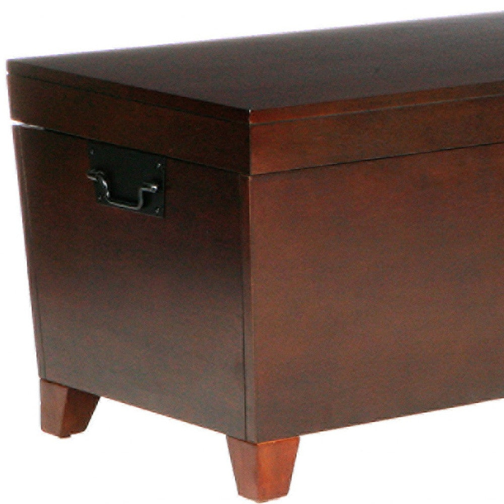 39" Brown Wood With Iron Trunk Coffee Table-5