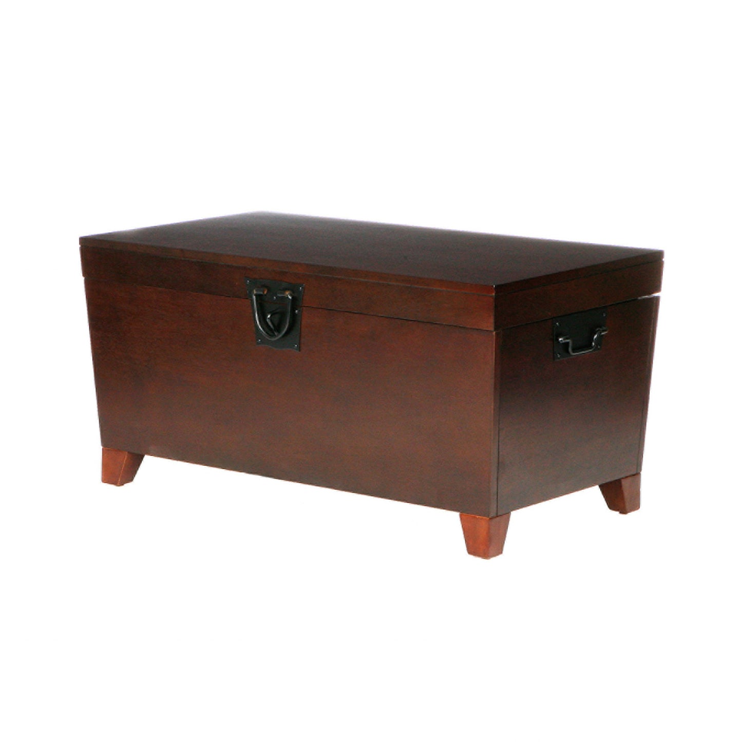 39" Brown Wood With Iron Trunk Coffee Table-6