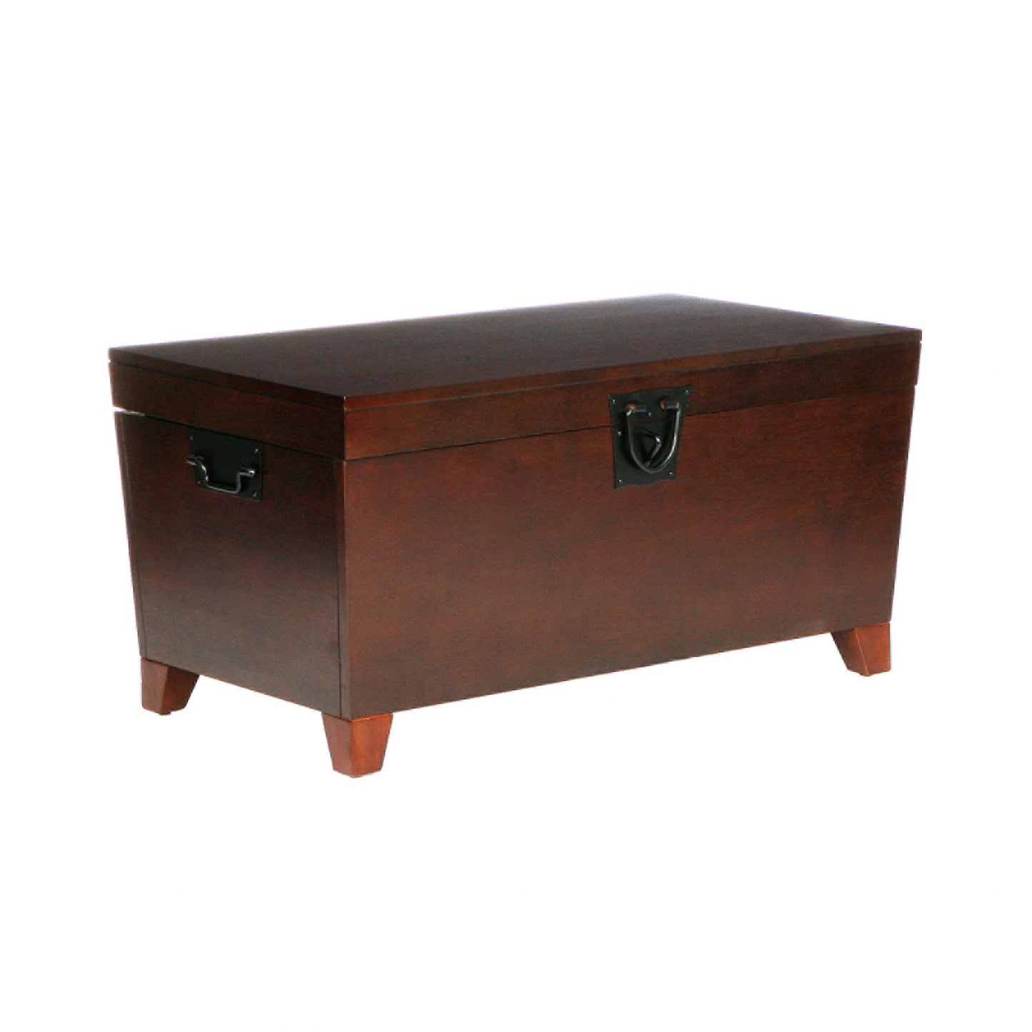 39" Brown Wood With Iron Trunk Coffee Table-0
