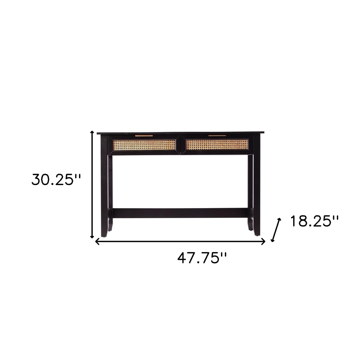48" Black Console Table And Drawers-6