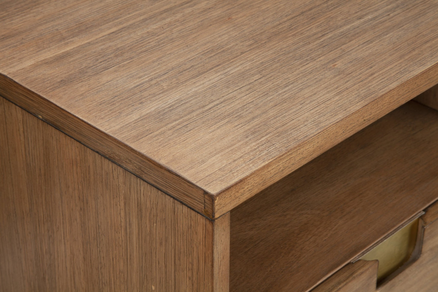 64" Sand Solid Wood Open shelving TV Stand-6