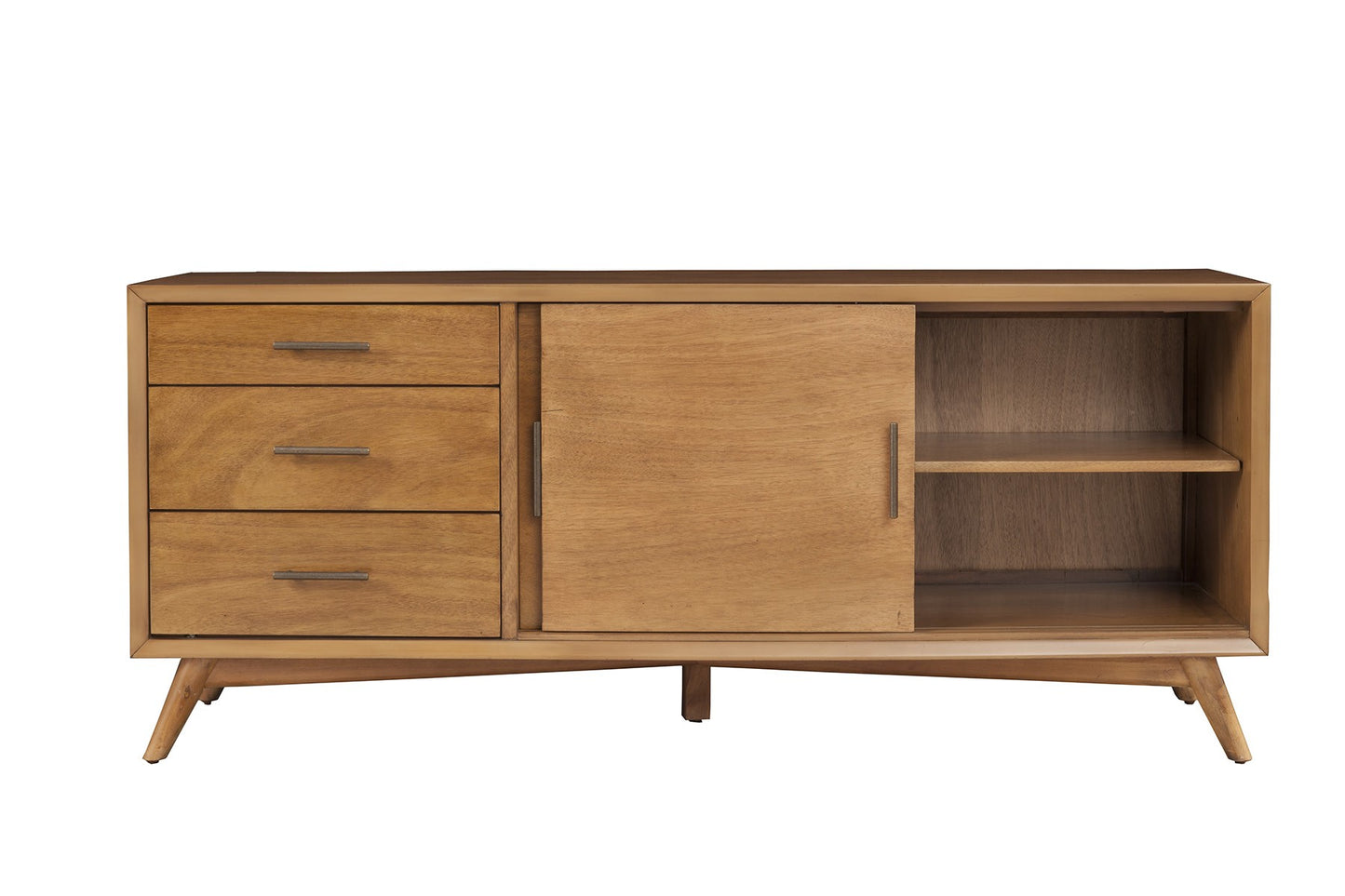 64" Brown TV Stand with Drawers and Sliding Door-4