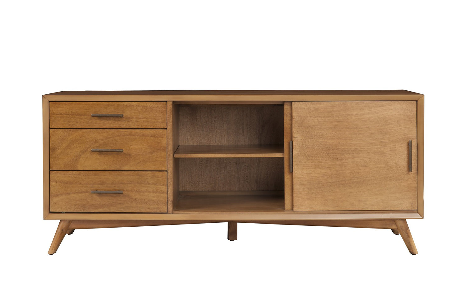 64" Brown TV Stand with Drawers and Sliding Door-5