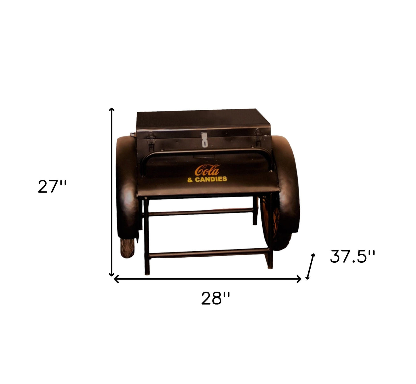 27" Black Steel End Table-6