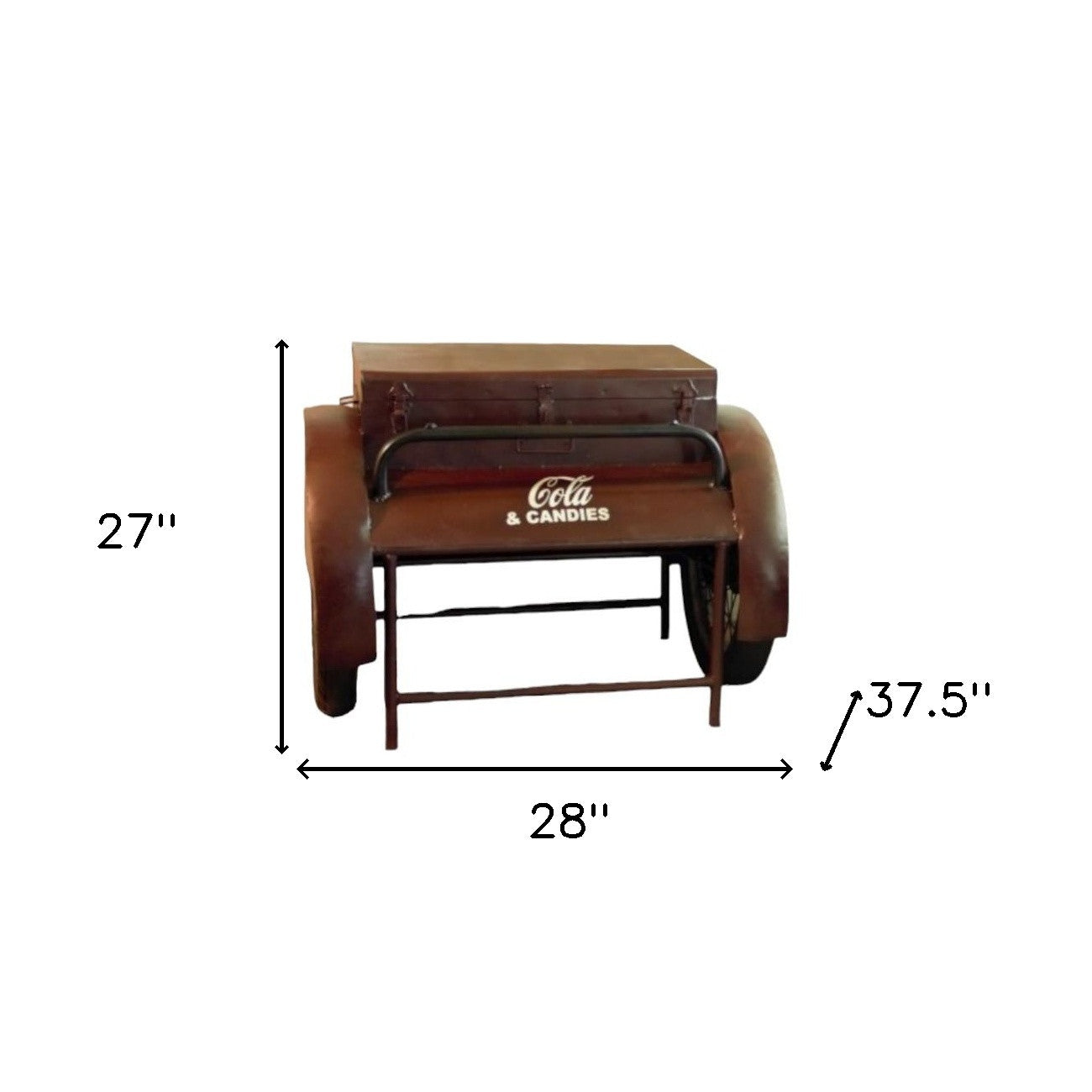 27" Maroon Steel End Table-6