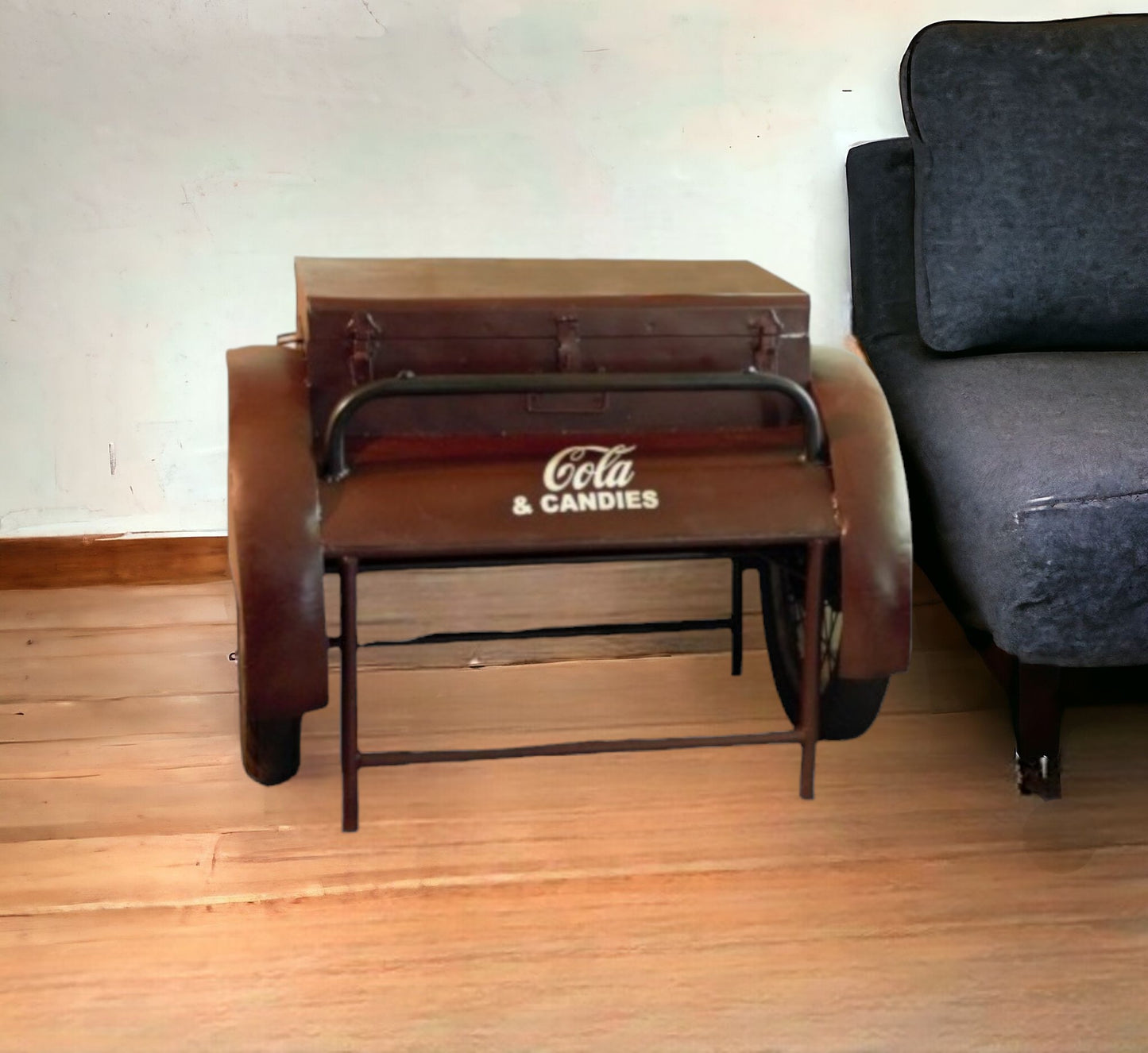 27" Maroon Steel End Table-1