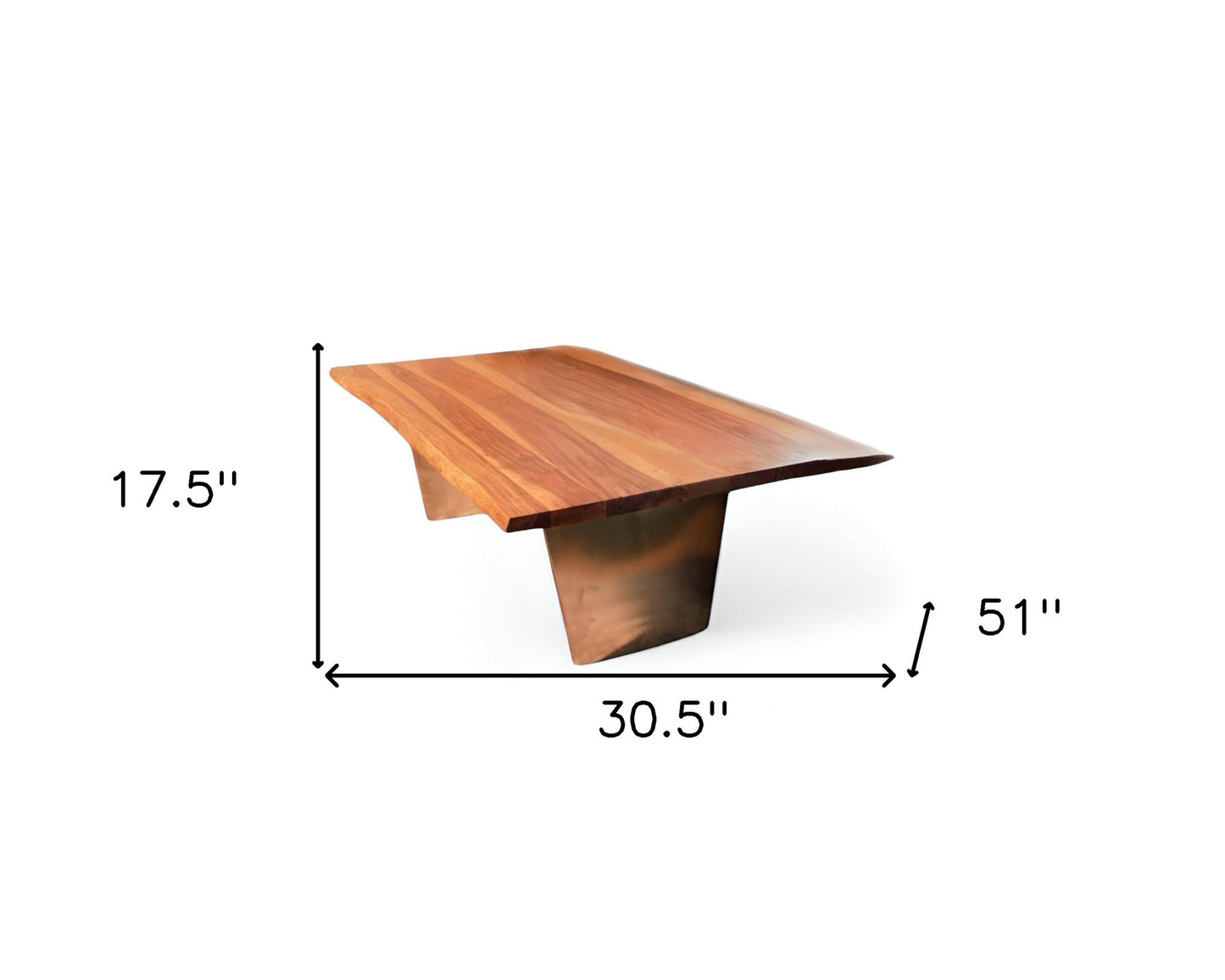 31" Natural Solid Wood Coffee Table-5