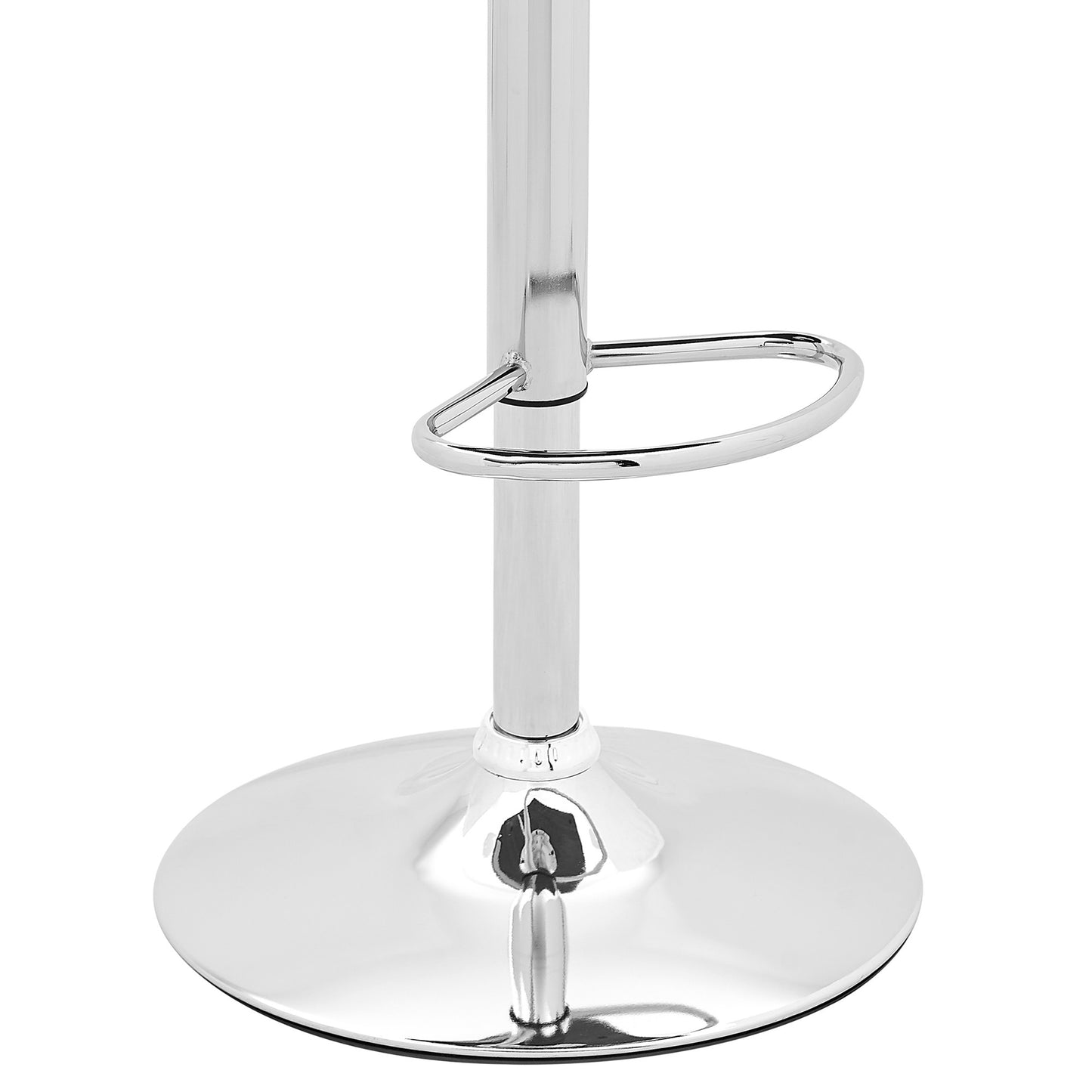 25" Cream And Silver Faux Leather And Steel Swivel Adjustable Height Bar Chair-6