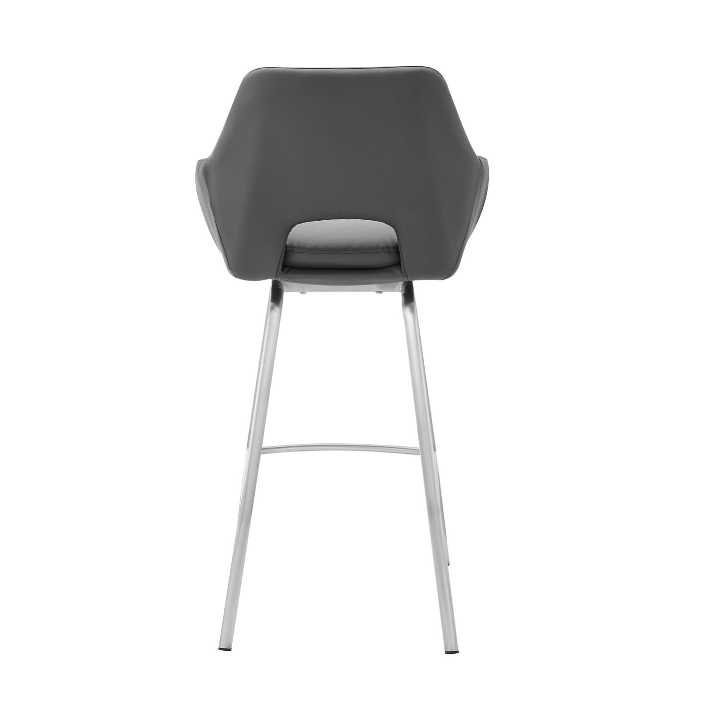 30" Gray And Silver Iron Swivel Low Back Bar Height Bar Chair-5