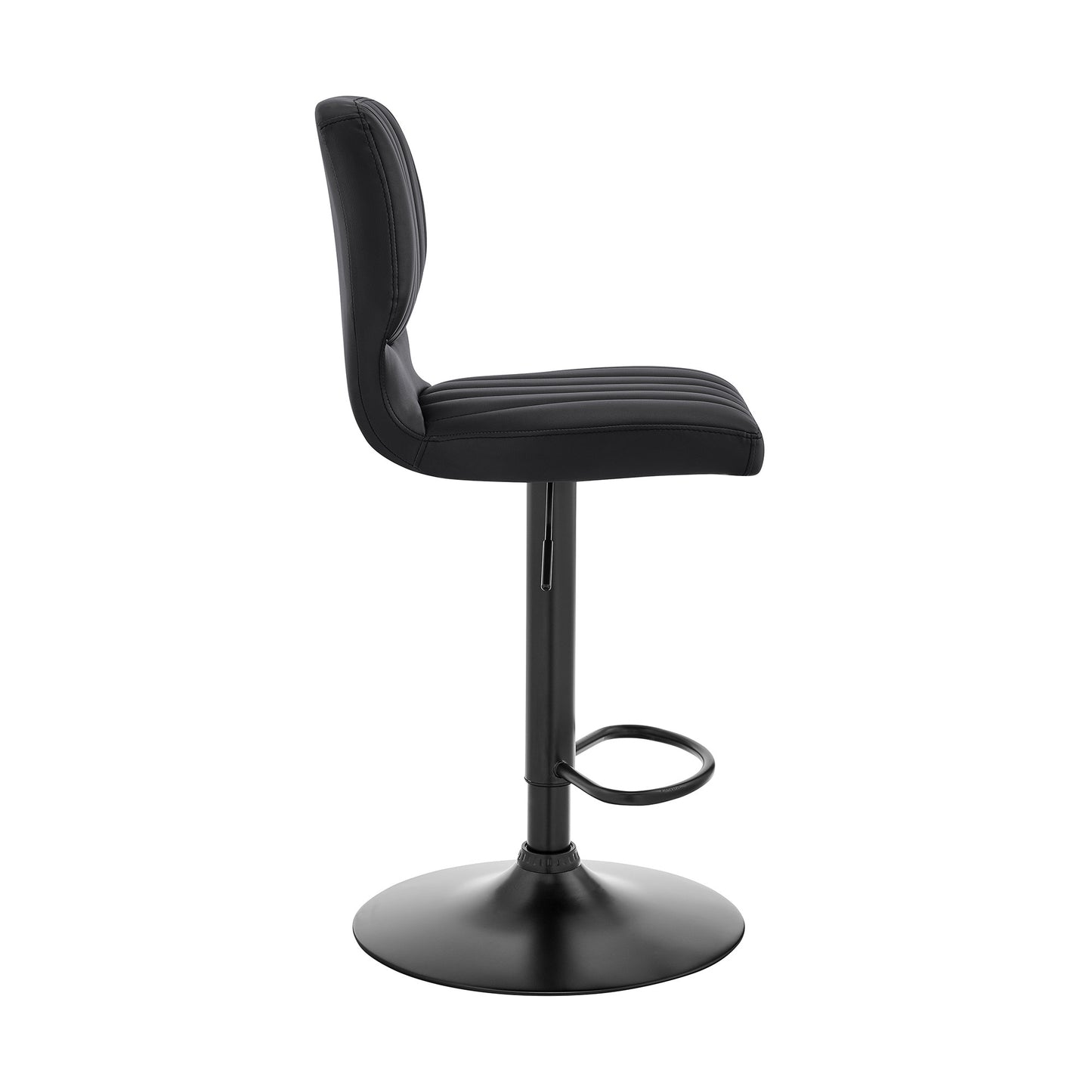 25" Black Iron Swivel Adjustable Height Bar Chair-4