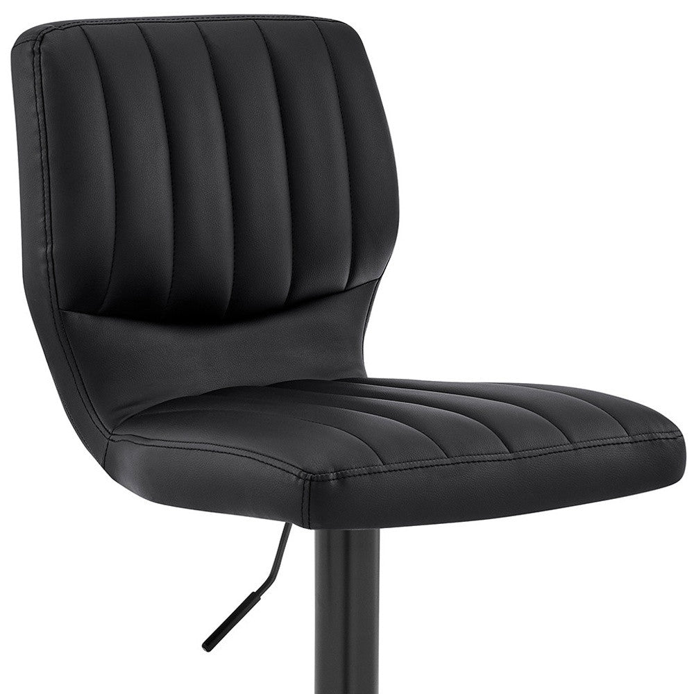 25" Black Iron Swivel Adjustable Height Bar Chair-6