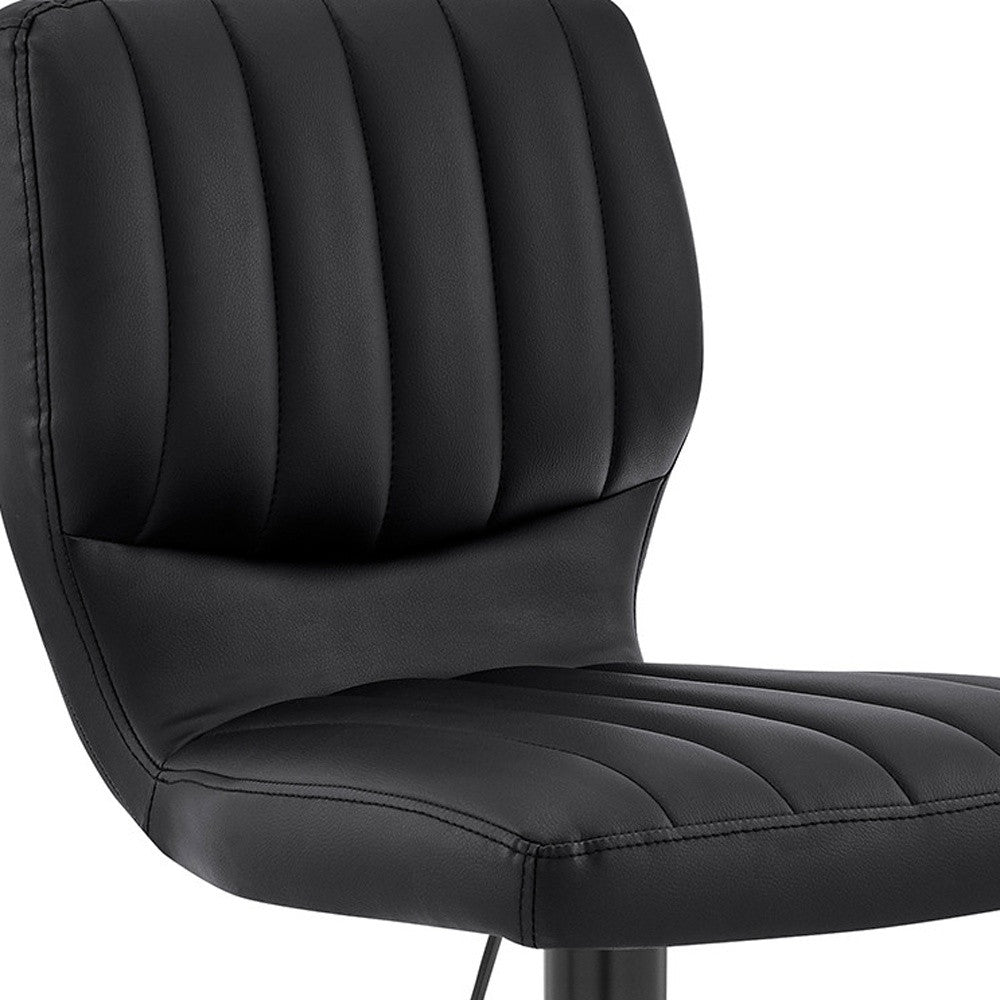 25" Black Iron Swivel Adjustable Height Bar Chair-8