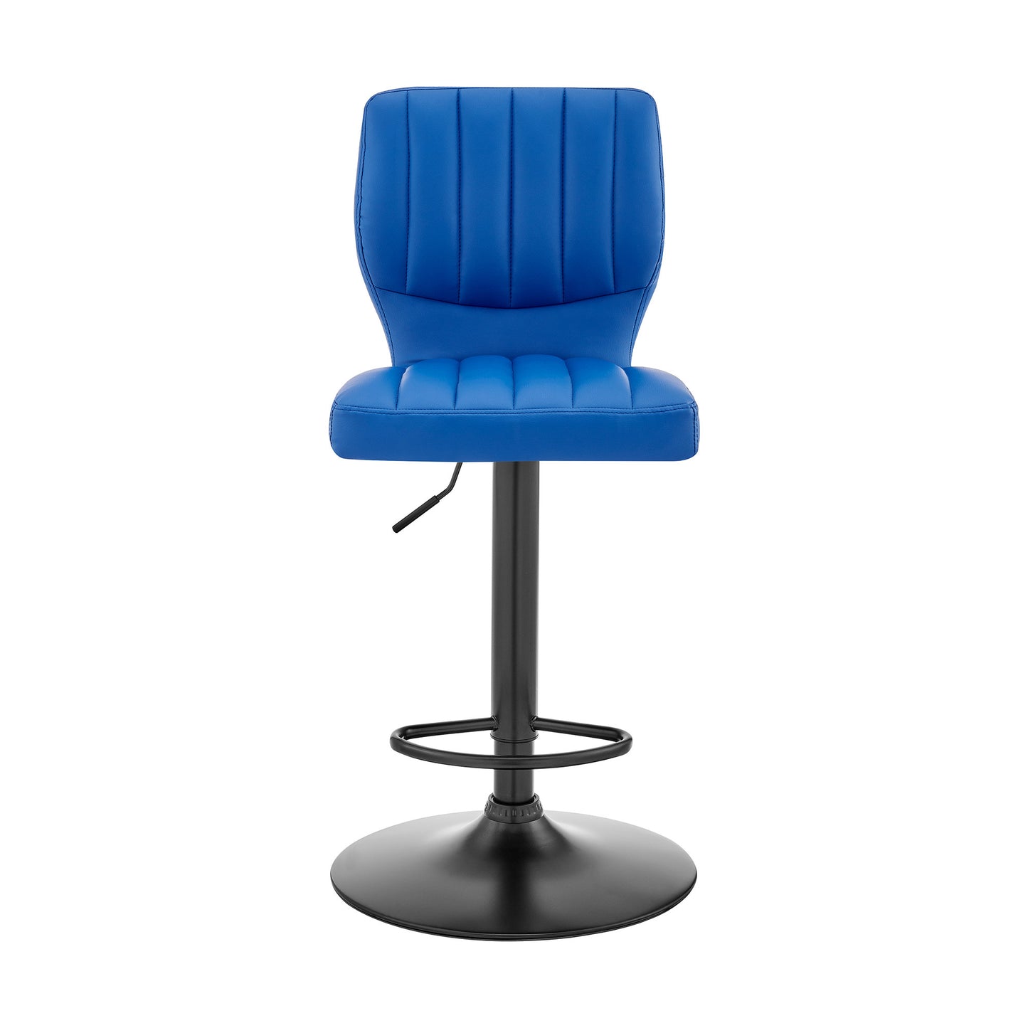 25" Blue And Black Iron Swivel Adjustable Height Bar Chair-3