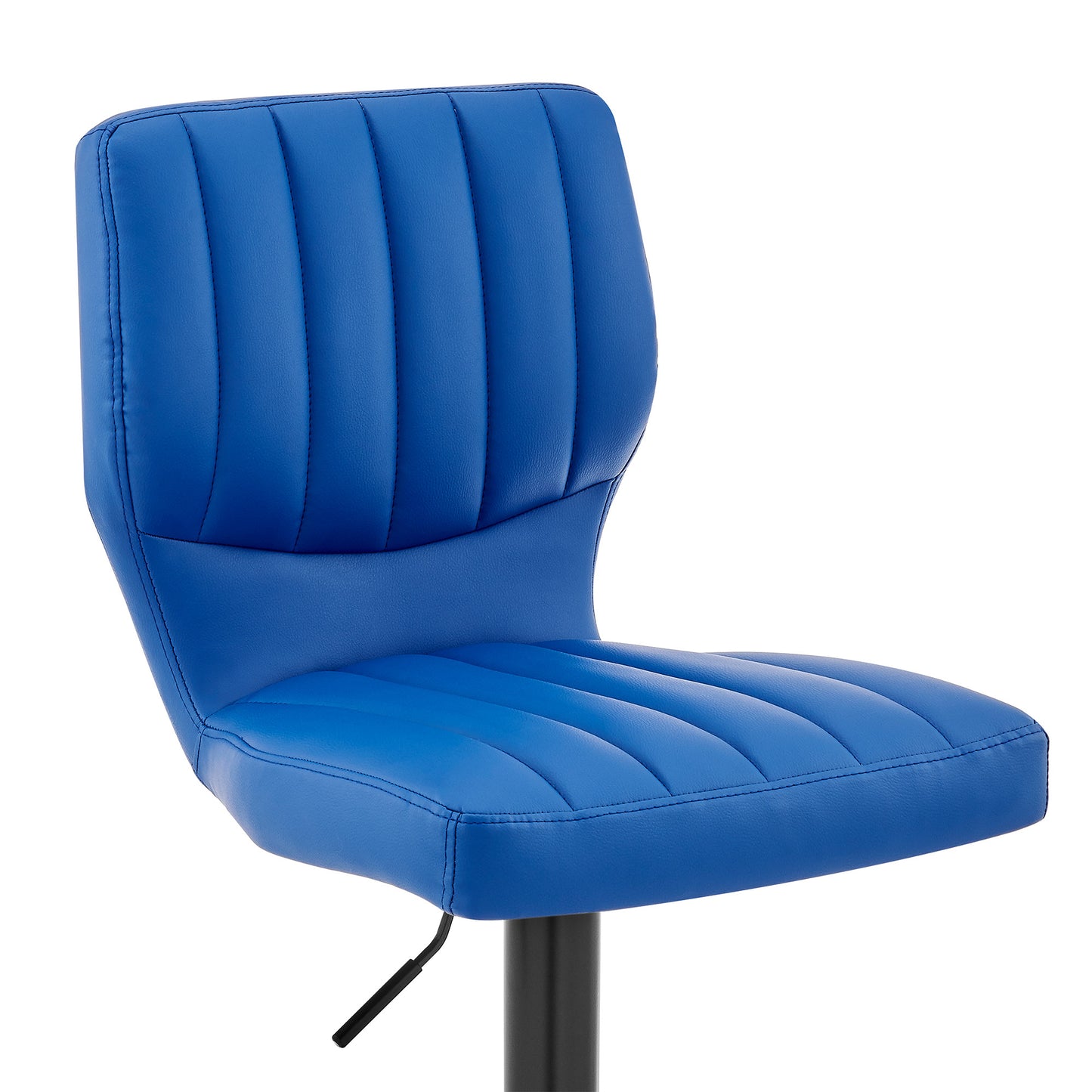 25" Blue And Black Iron Swivel Adjustable Height Bar Chair-8
