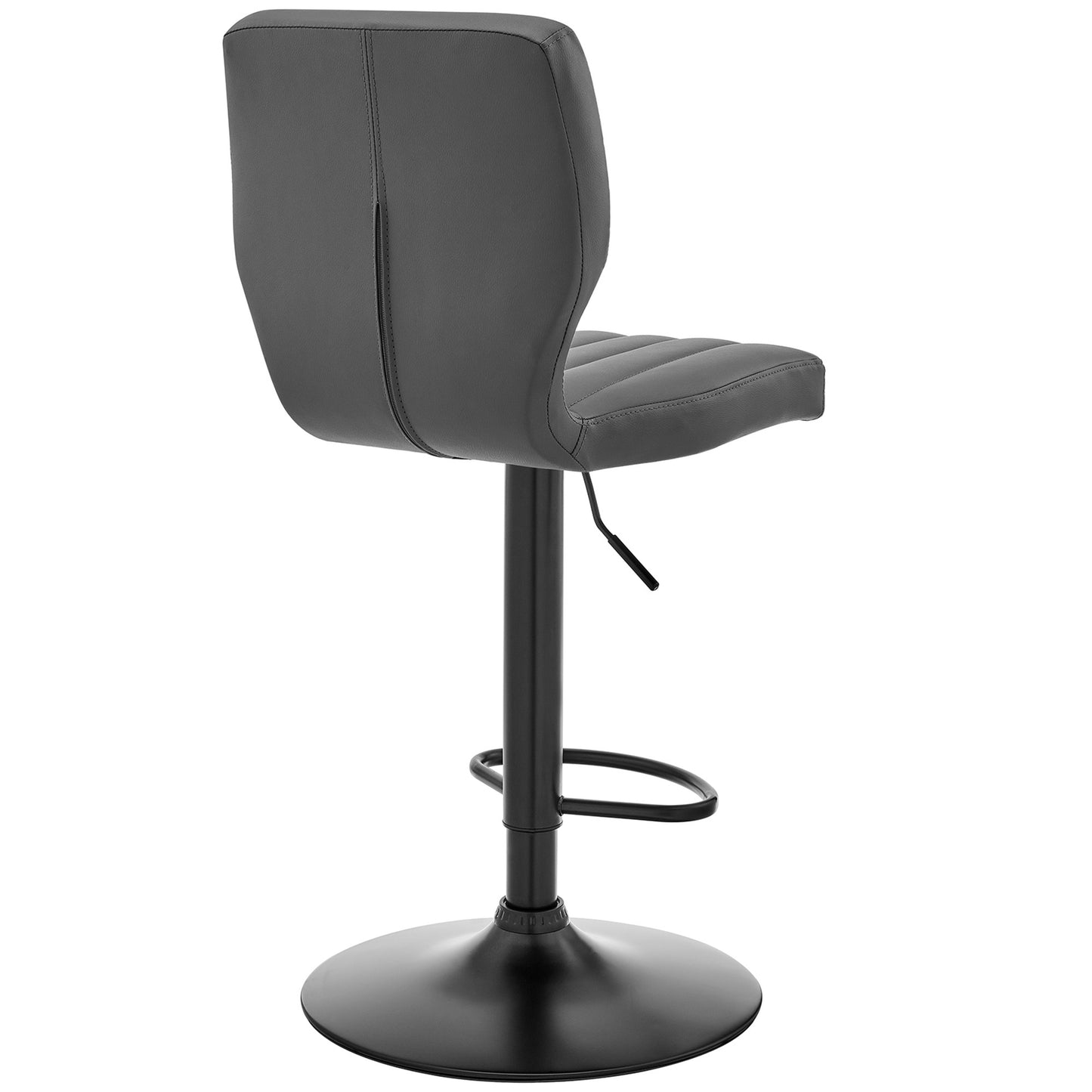 25" Gray And Black Iron Swivel Adjustable Height Bar Chair-5