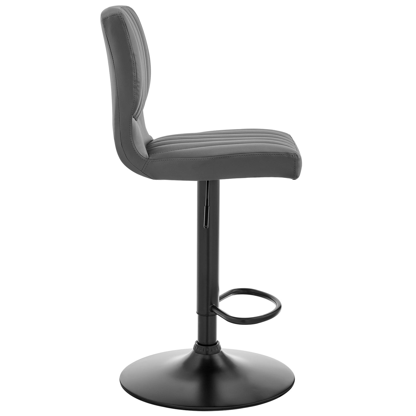 25" Gray And Black Iron Swivel Adjustable Height Bar Chair-2