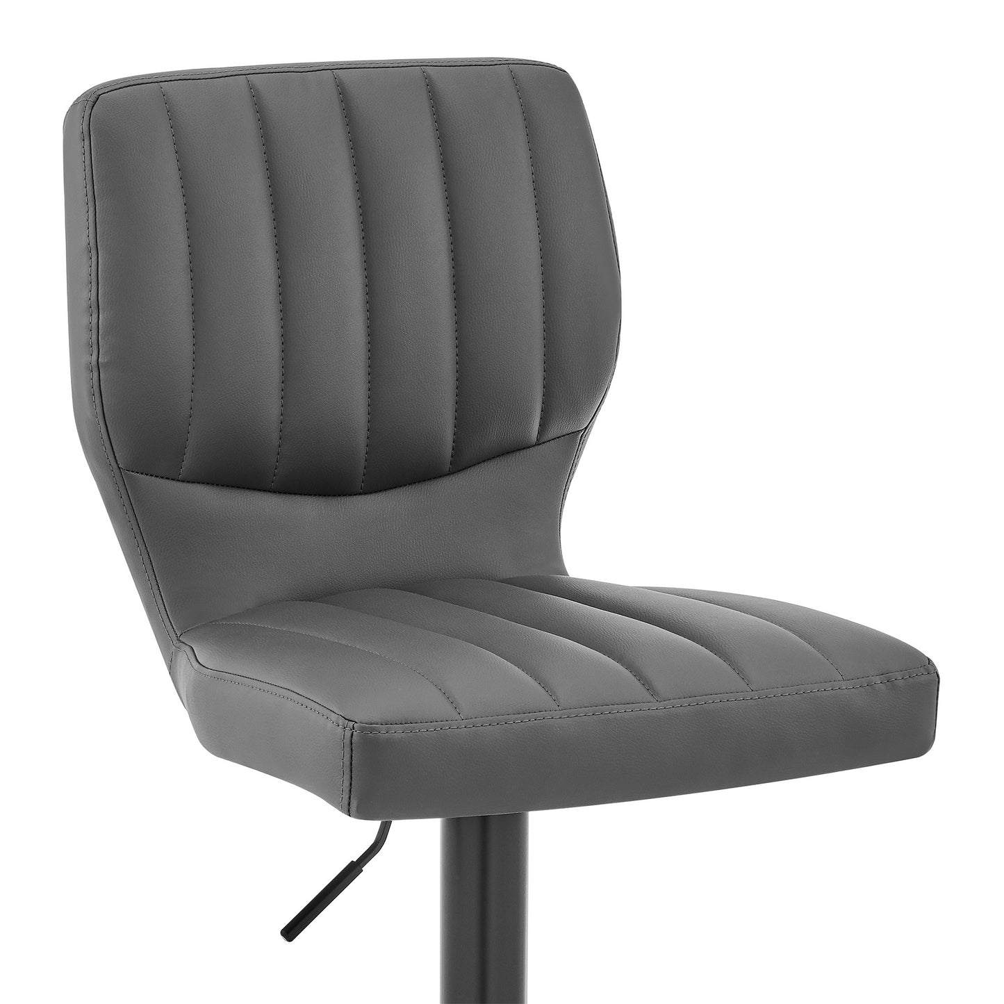 25" Gray And Black Iron Swivel Adjustable Height Bar Chair-3