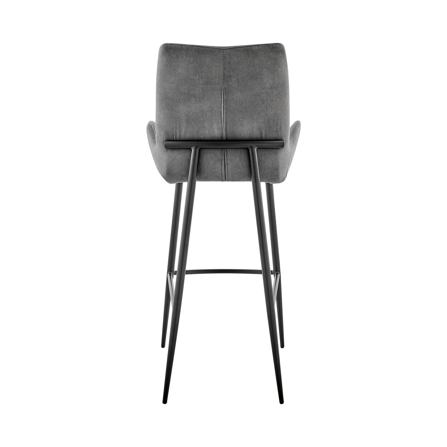 26" Charcoal And Black Iron Counter Height Bar Chair-5