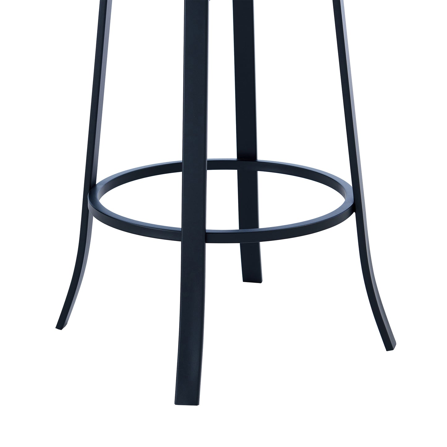 26" Gray And Black Faux Leather And Iron Swivel Counter Height Bar Chair-6