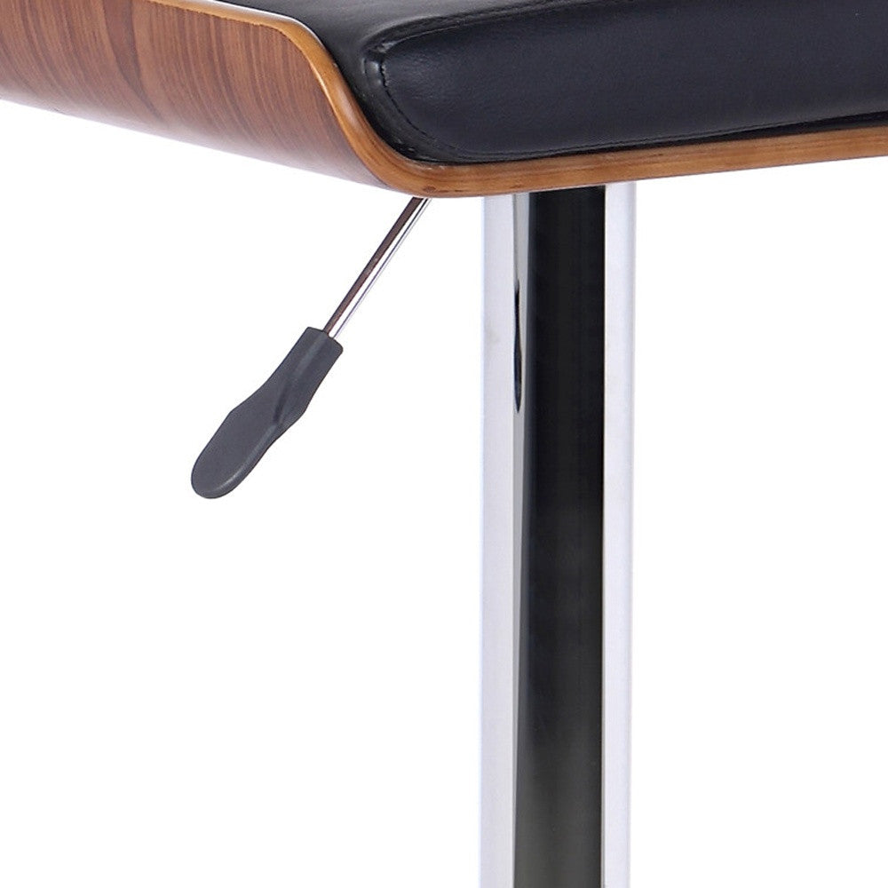 24" Black And Silver Iron Backless Adjustable Height Bar Chair-4