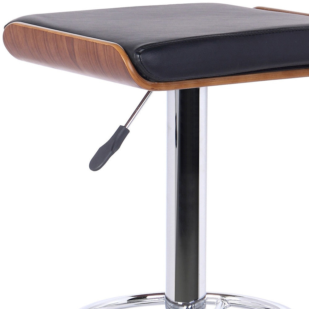 24" Black And Silver Iron Backless Adjustable Height Bar Chair-5