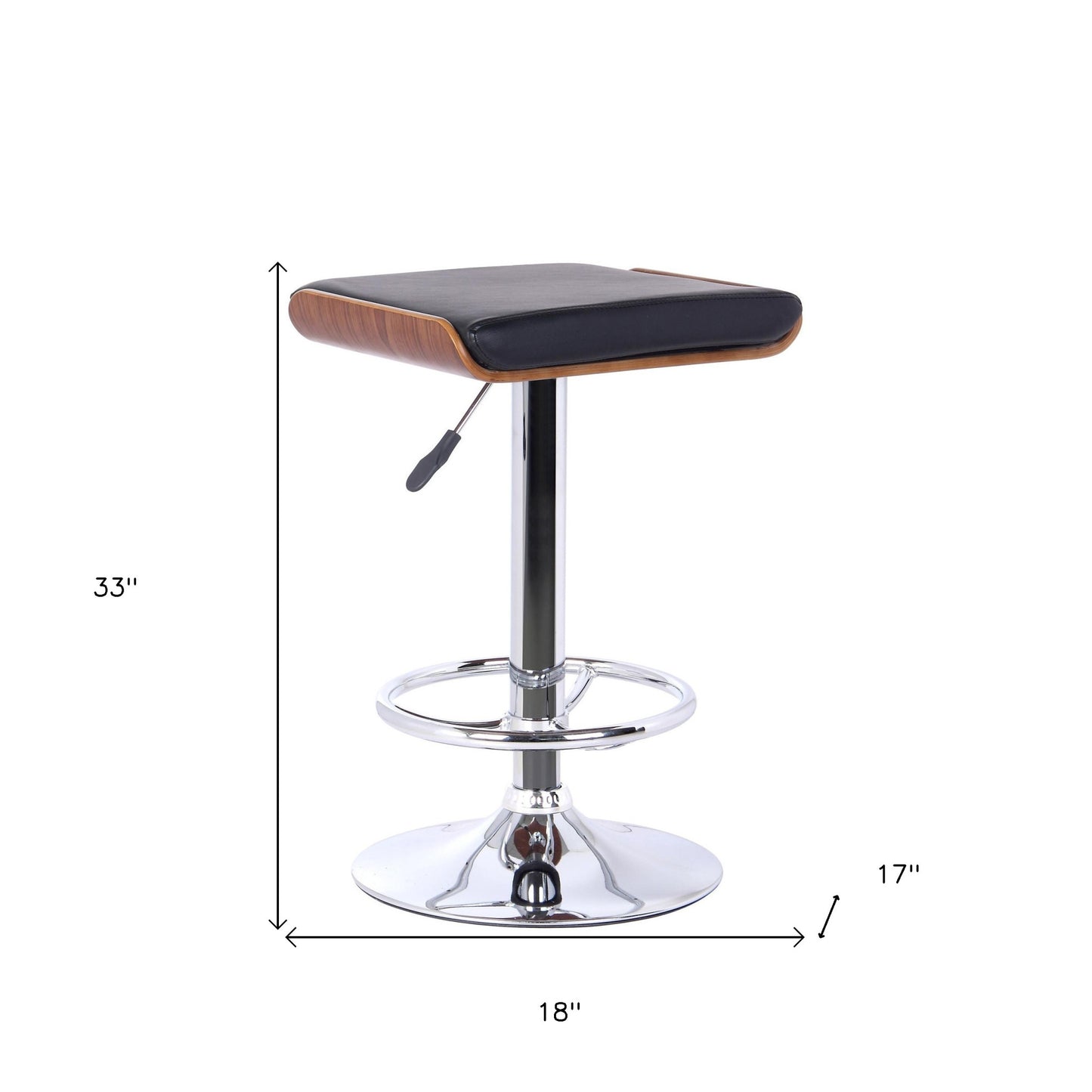 24" Black And Silver Iron Backless Adjustable Height Bar Chair-7