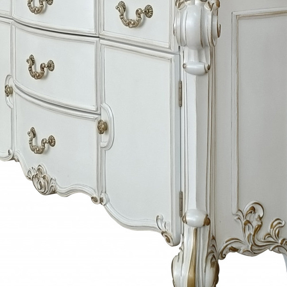 71" Pearl Solid and Manufactured Wood Five Drawer Triple Dresser-2