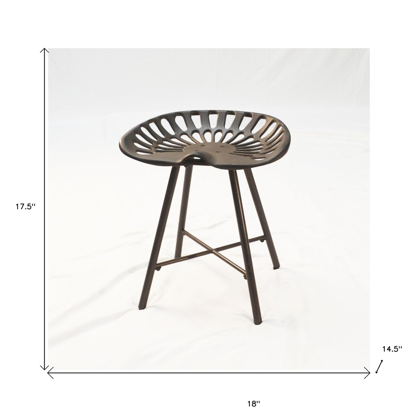 18" Copper Iron Backless Bar Chair-4